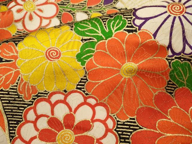 平和屋着物∵女の子 十三参り 子供 祝着・長襦袢・袋帯セット 刺繍 雲取り流水渡橋吉祥花文 金通し地 逸品 CAAY6019ze