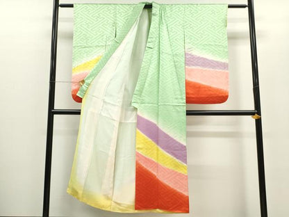 平和屋着物∵女の子　十三参り　子供　祝着　紗綾形地紋　暈し染め　逸品　CAAY6026ze