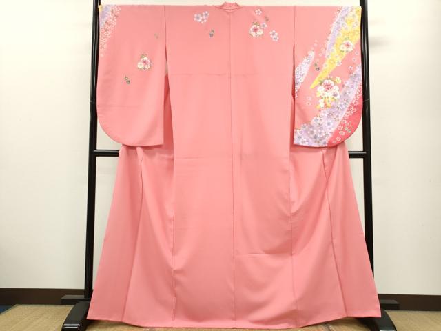 平和屋着物●小振袖 二尺袖 花束文 暈し染め 金彩 洗える着物 CAAY6206ze