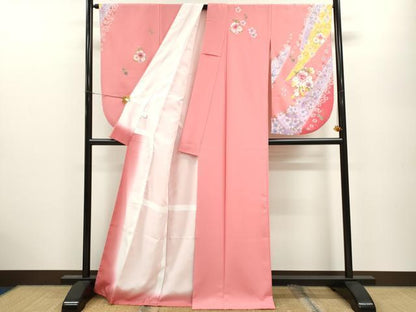 平和屋着物●小振袖 二尺袖 花束文 暈し染め 金彩 洗える着物 CAAY6206ze