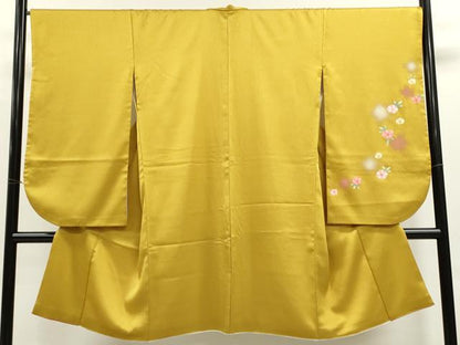 平和屋着物●小振袖 二尺袖 舞桜文 暈し染め 金彩 洗える着物 CAAY6209ze