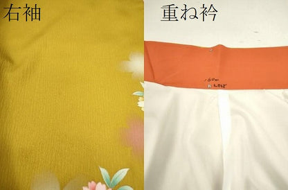 平和屋着物●小振袖 二尺袖 舞桜文 暈し染め 金彩 洗える着物 CAAY6209ze