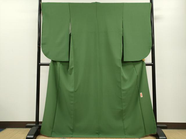 平和屋着物●世界的ファッションデザイナー　山本寛斎　kansaiブランド　小振袖　二尺袖　枝桜文　常磐色　洗える着物　CAAY6212ze