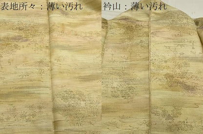 平和屋着物■上質な紬　流水草花文　正絹　逸品　CAAY6544gh