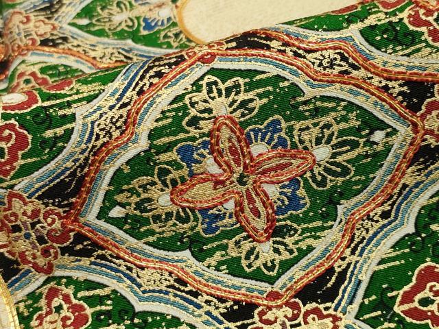平和屋着物■豪華黒留袖　駒刺繍　道長花文　金彩　正絹　逸品　CAAY6709gh