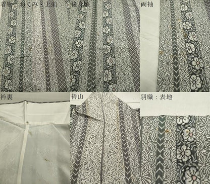 平和屋着物●上質な紬　アンサンブル　花間道　正絹　逸品　CAAY6761gh