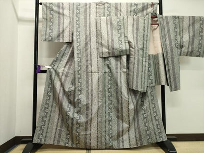 平和屋着物●上質な紬　アンサンブル　花間道　正絹　逸品　CAAY6761gh