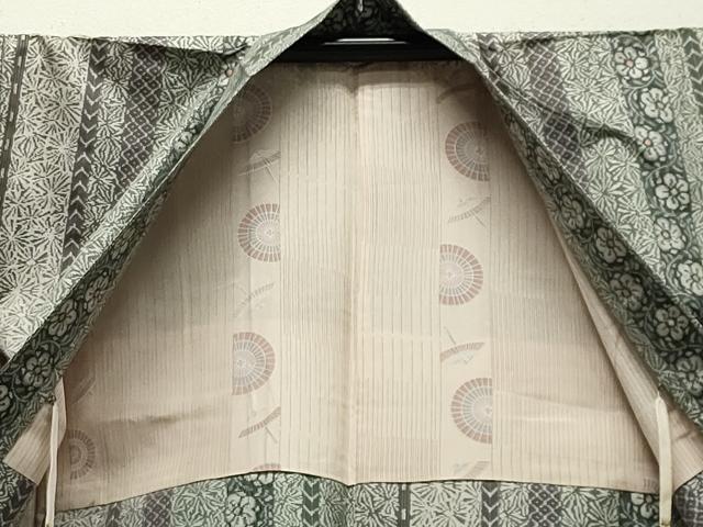 平和屋着物●上質な紬　アンサンブル　花間道　正絹　逸品　CAAY6761gh