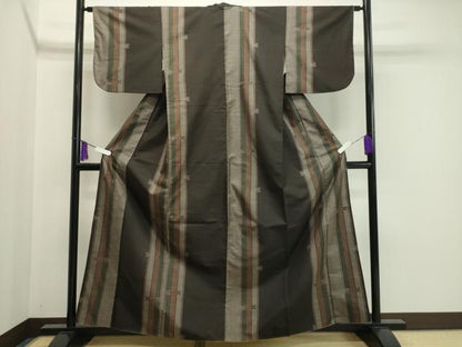 平和屋着物●本場大島紬　9マルキ　吉祥間道　正絹　逸品　CAAY6766gh