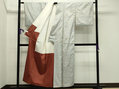 平和屋着物●本場大島紬 白大島 7マルキ 吉祥文 正絹 逸品 CAAY6769gh