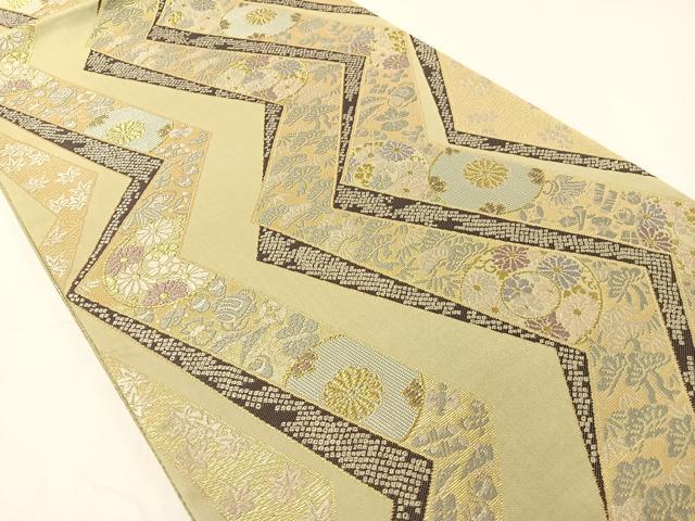 平和屋着物▼六通柄袋帯 麓粋唐織 松竹梅吉祥文 金糸 正絹 逸品 CAAY6882vp