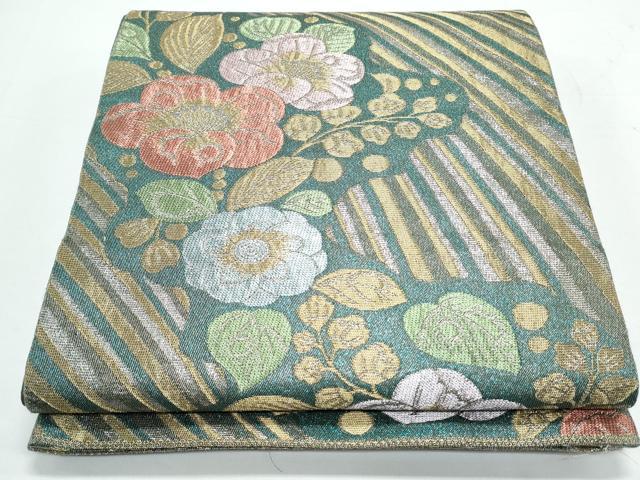 平和屋着物◎六通柄袋帯 シルクライン 金銀糸 正絹 逸品 CAAY0802th