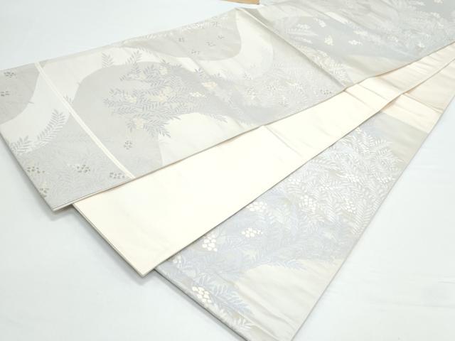 平和屋着物◎六通柄袋帯 唐織 枝木の実 銀糸 正絹 逸品 CAAY7204th