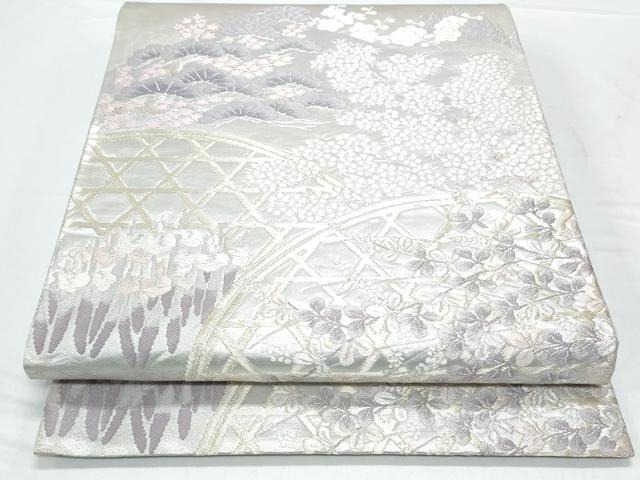 平和屋着物◎六通柄袋帯　唐織　籬花文　金銀糸　正絹　逸品　CAAY7220th
