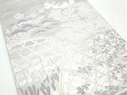 平和屋着物◎六通柄袋帯　唐織　籬花文　金銀糸　正絹　逸品　CAAY7220th