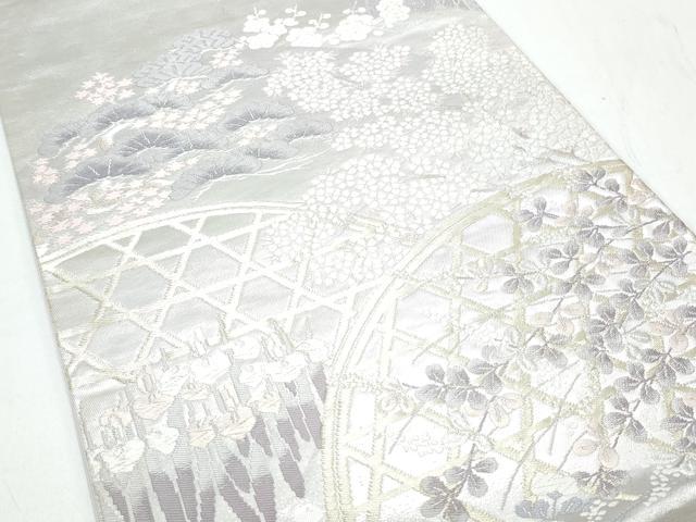平和屋着物◎六通柄袋帯　唐織　籬花文　金銀糸　正絹　逸品　CAAY7220th