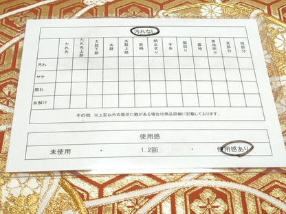 平和屋着物◎六通柄袋帯 唐織 鼓花文 金糸 正絹 逸品 CAAY7230th