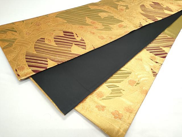 平和屋着物◎六通柄袋帯 熨斗花文 金糸 正絹 逸品 CAAY7234th