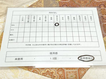 平和屋着物◎六通柄袋帯　切嵌　地紙花文　金銀糸　正絹　逸品　CAAY7236th
