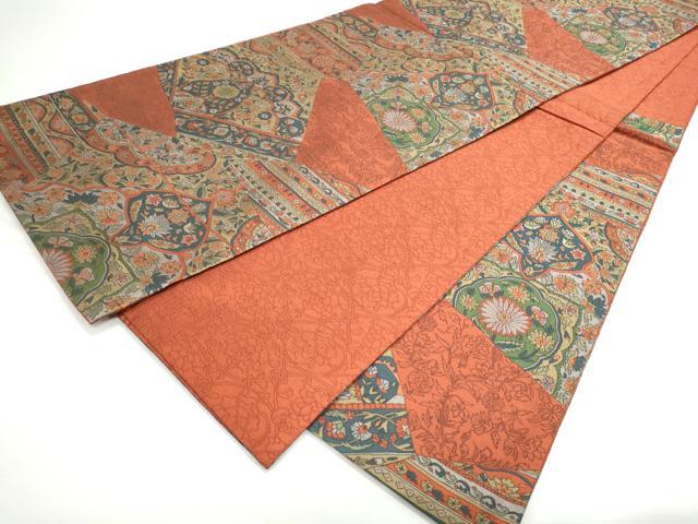 平和屋着物◎六通柄袋帯 切嵌更紗花文 正絹 逸品 CAAY7243th