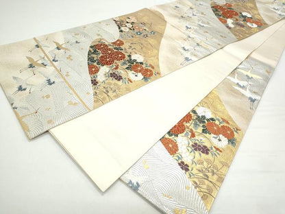 平和屋着物◎六通柄袋帯　唐織　琳派桃山翔鶴文　金銀糸　正絹　逸品　CAAY7285th