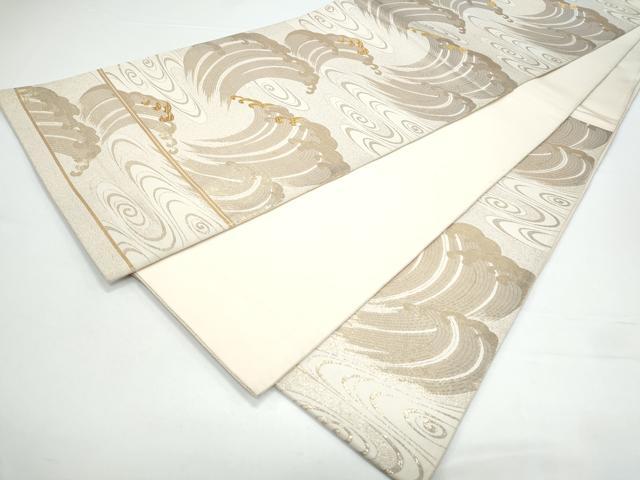 平和屋着物◎六通柄袋帯 立波文 金糸 正絹 逸品 CAAY7291th