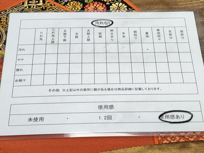 平和屋着物◎六通柄袋帯　唐織　籬花文　黒地　金糸　正絹　逸品　CAAY7297th