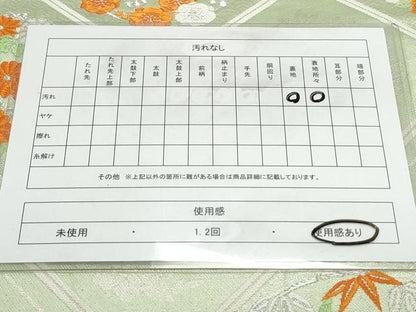 平和屋着物◎六通柄袋帯　唐織　天井花文　銀糸　正絹　逸品　CAAY7299th