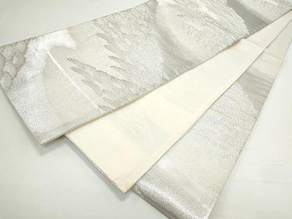 平和屋着物◎六通柄袋帯　松文　銀糸　正絹　逸品　CAAY7306th