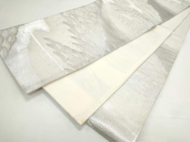 平和屋着物◎六通柄袋帯　松文　銀糸　正絹　逸品　CAAY7306th