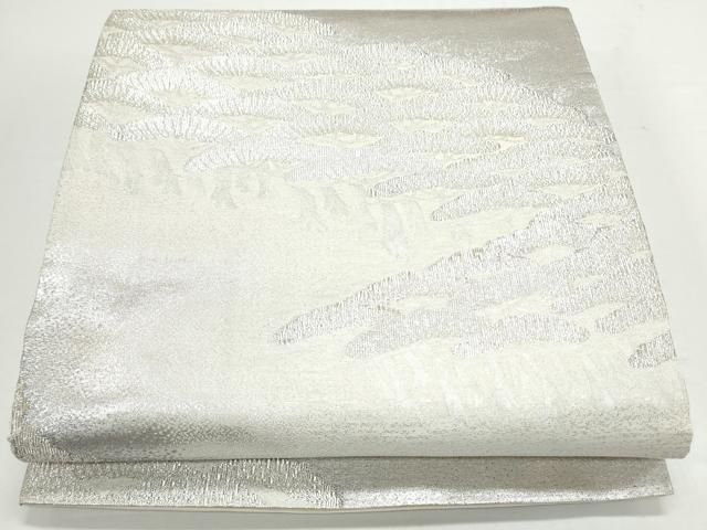 平和屋着物◎六通柄袋帯　松文　銀糸　正絹　逸品　CAAY7306th