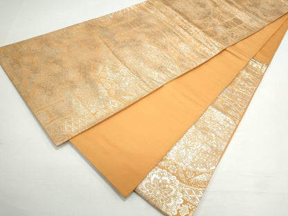 平和屋着物◎六通柄袋帯　天井花鳥文　銀糸　正絹　逸品　CAAY7309th
