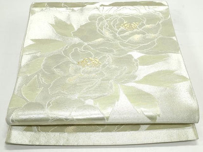 平和屋着物◎六通柄袋帯 草花文 金銀糸 正絹 逸品 CAAY7311th