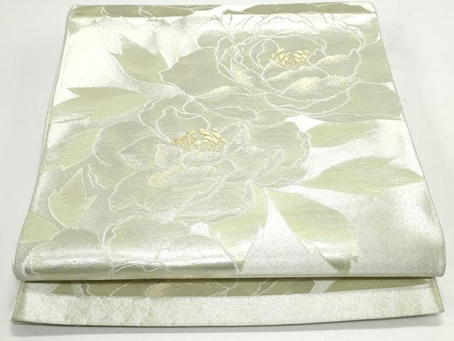 平和屋着物◎六通柄袋帯 草花文 金銀糸 正絹 逸品 CAAY7311th