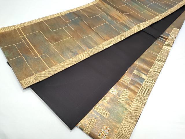 平和屋着物◎太鼓柄袋帯　吉祥文　金糸　引箔　正絹　逸品　CAAY7322th