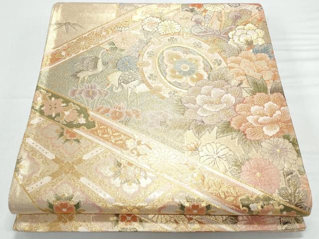平和屋着物◎佐賀錦　六通柄袋帯　鼓花文　金糸　正絹　逸品　CAAY7325th