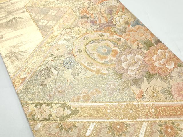 平和屋着物◎佐賀錦　六通柄袋帯　鼓花文　金糸　正絹　逸品　CAAY7325th