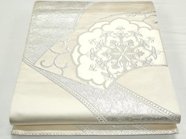 平和屋着物◎太鼓柄袋帯　唐織　地紙正倉院花文　銀糸　正絹　逸品　CAAY7344th