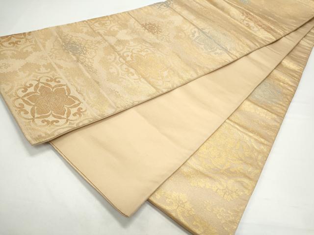 平和屋着物◎六通柄袋帯 正倉院花文 金糸 正絹 逸品 CAAY7346th