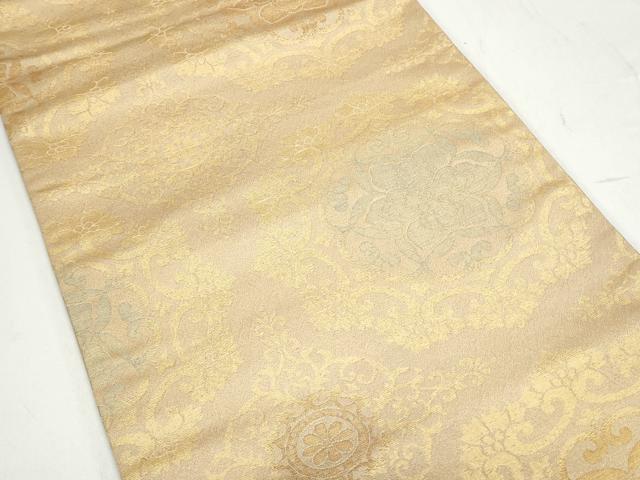平和屋着物◎六通柄袋帯 正倉院花文 金糸 正絹 逸品 CAAY7346th