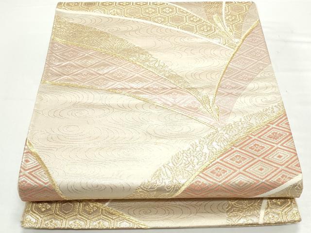 平和屋着物◎六通柄袋帯 吉祥文 金糸 正絹 逸品 CAAY7347th