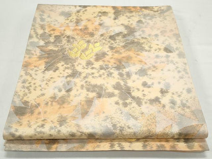 平和屋着物◎六通柄袋帯　草花文　金糸　正絹　逸品　CAAY7349th