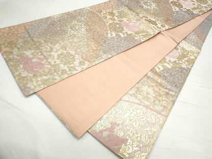 平和屋着物◎六通柄袋帯　鳳凰更紗花文　金糸　正絹　逸品　CAAY7350th