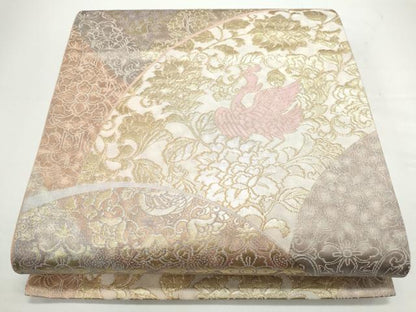 平和屋着物◎六通柄袋帯　鳳凰更紗花文　金糸　正絹　逸品　CAAY7350th