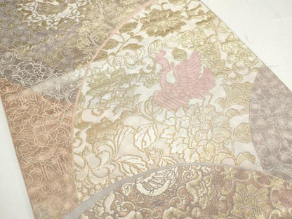 平和屋着物◎六通柄袋帯　鳳凰更紗花文　金糸　正絹　逸品　CAAY7350th