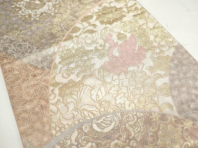 平和屋着物◎六通柄袋帯　鳳凰更紗花文　金糸　正絹　逸品　CAAY7350th