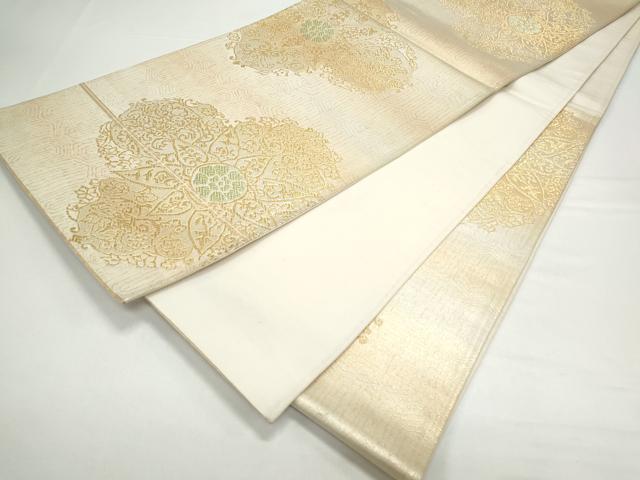 平和屋着物◎六通柄袋帯 正倉院花文 金糸 正絹 逸品 CAAY7352th