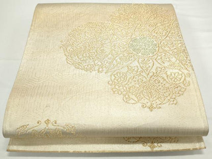 平和屋着物◎六通柄袋帯 正倉院花文 金糸 正絹 逸品 CAAY7352th