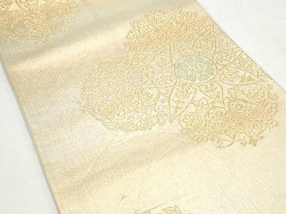 平和屋着物◎六通柄袋帯 正倉院花文 金糸 正絹 逸品 CAAY7352th