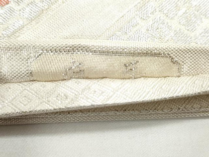 平和屋着物◎佐賀錦 六通柄袋帯 唐織 扇面花文 金銀糸 正絹 逸品 CAAY7353th